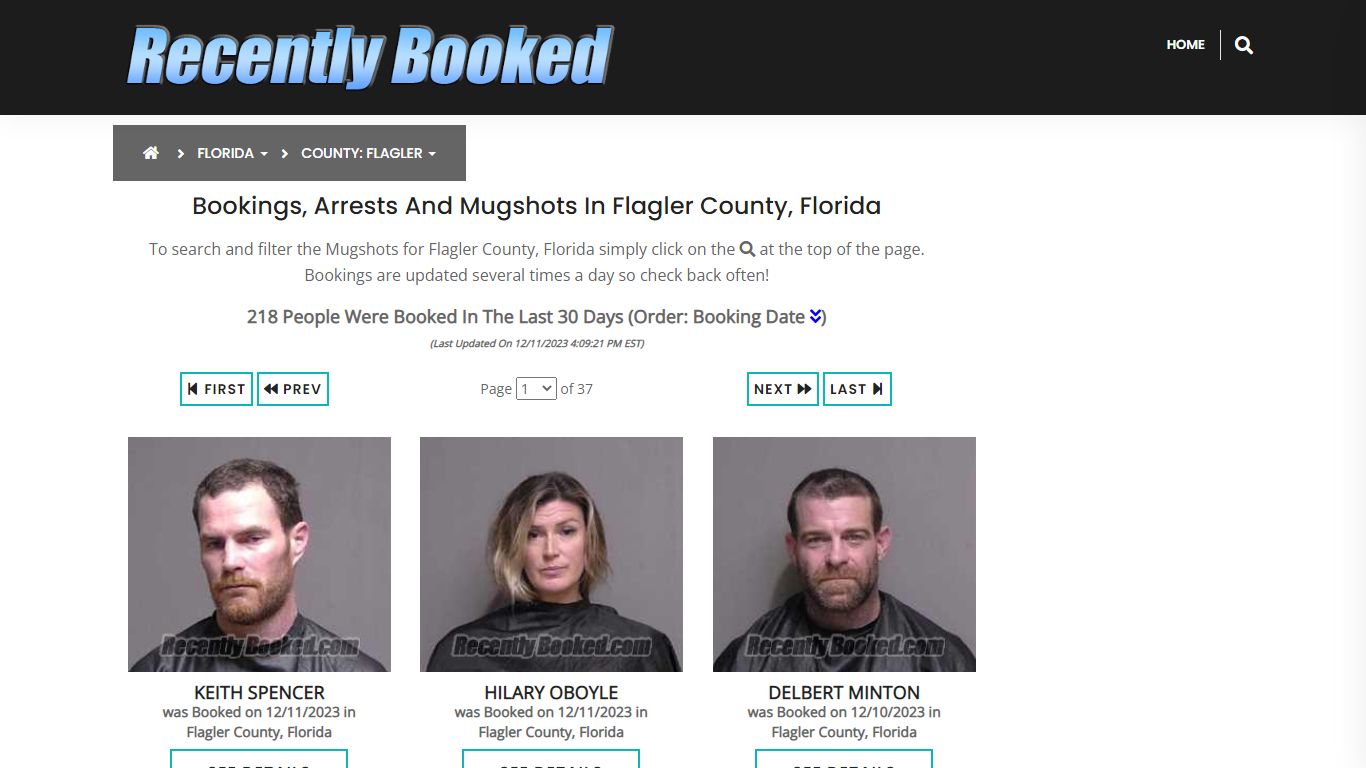 Recent bookings, Arrests, Mugshots in Flagler County, Florida